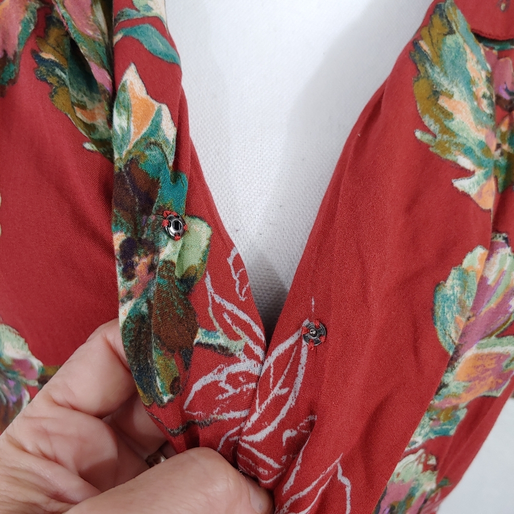 Skies Are Blue Red Floral Dress - Picture 9 of 16